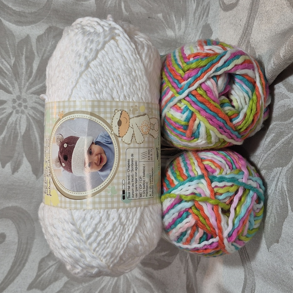 Bernat Cottontots Solid & Multi Colored Yarn▪︎100% cotton▪︎3oz/3.5oz▪︎3 Skeins